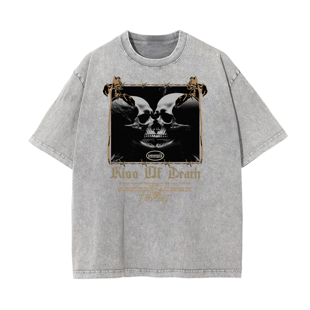 Stone Wash Gothic Style Graphic Tee