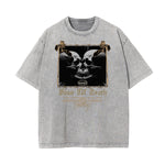 Stone Wash Gothic Style Graphic Tee