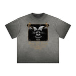 Camiseta gráfica gruesa de estilo gótico descolorido