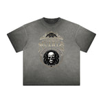 Camiseta gráfica gruesa de estilo gótico descolorido