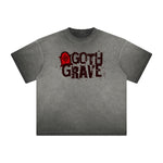 Camiseta gráfica gruesa de estilo gótico descolorido