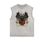 Sleeveless Gothic Style Pattern Tee