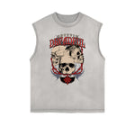 Sleeveless Gothic Style Pattern Tee