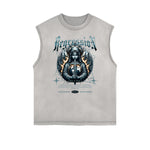 Sleeveless Gothic Style Pattern Tee