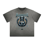 Camiseta gráfica gruesa de estilo gótico descolorido