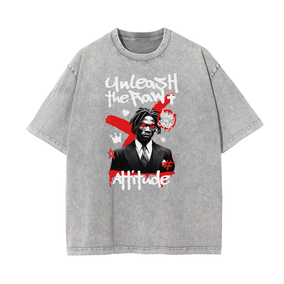 Camiseta gráfica de moda urbana con lavado de piedra