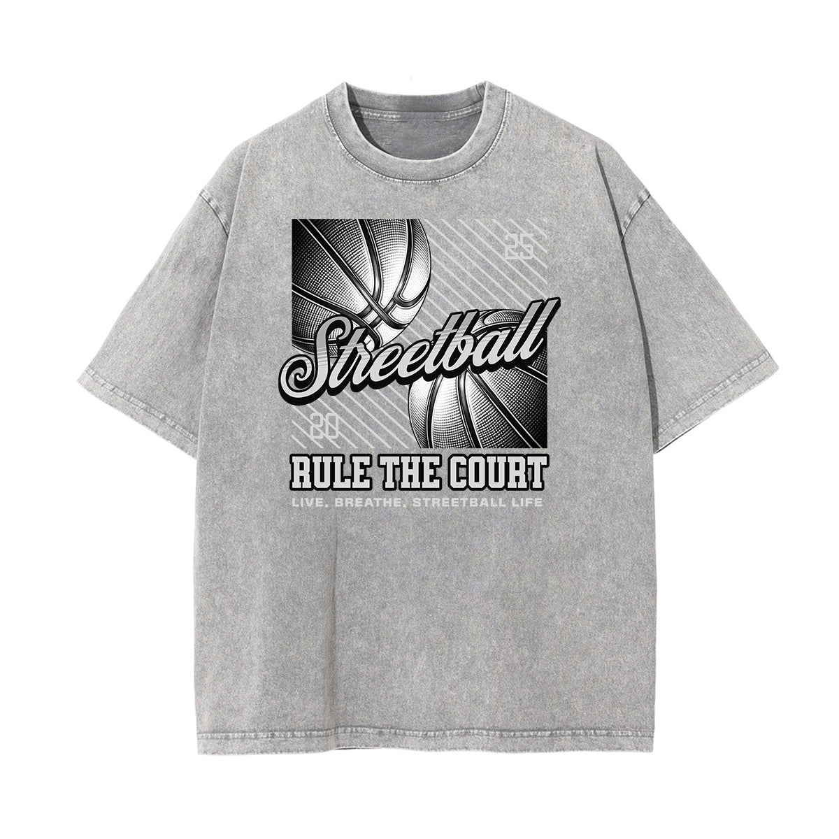 Camiseta gráfica de moda urbana con lavado de piedra