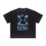 Thick Faded Street Fashion Graphic Tee