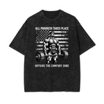 Camiseta de algodón con estampado gráfico de fitness lavado