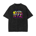 Washed Graffiti Style Graphic Cotton Tee