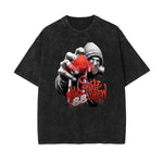 Washed Graffiti Style Graphic Cotton Tee