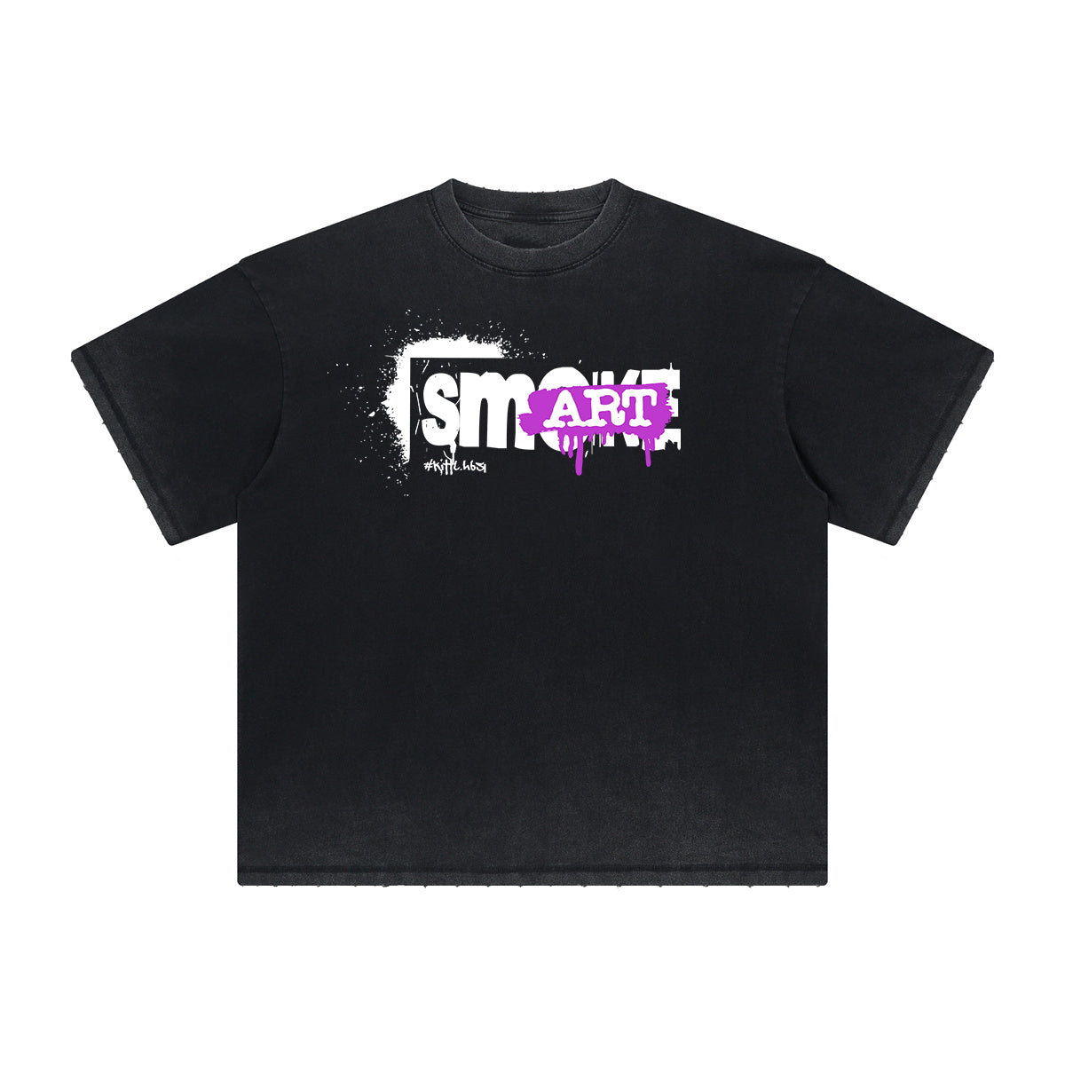 Camiseta gráfica gruesa con estilo grafiti descolorido