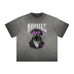 Camiseta con estampado vintage de grafiti deshilachado