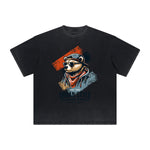 Camiseta gráfica gruesa con estilo grafiti descolorido