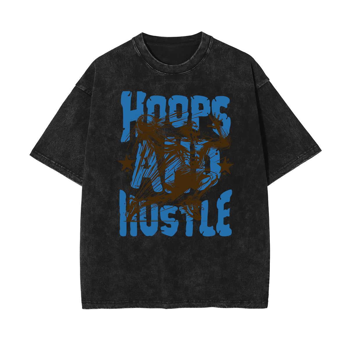 Washed Graffiti Style Graphic Cotton Tee