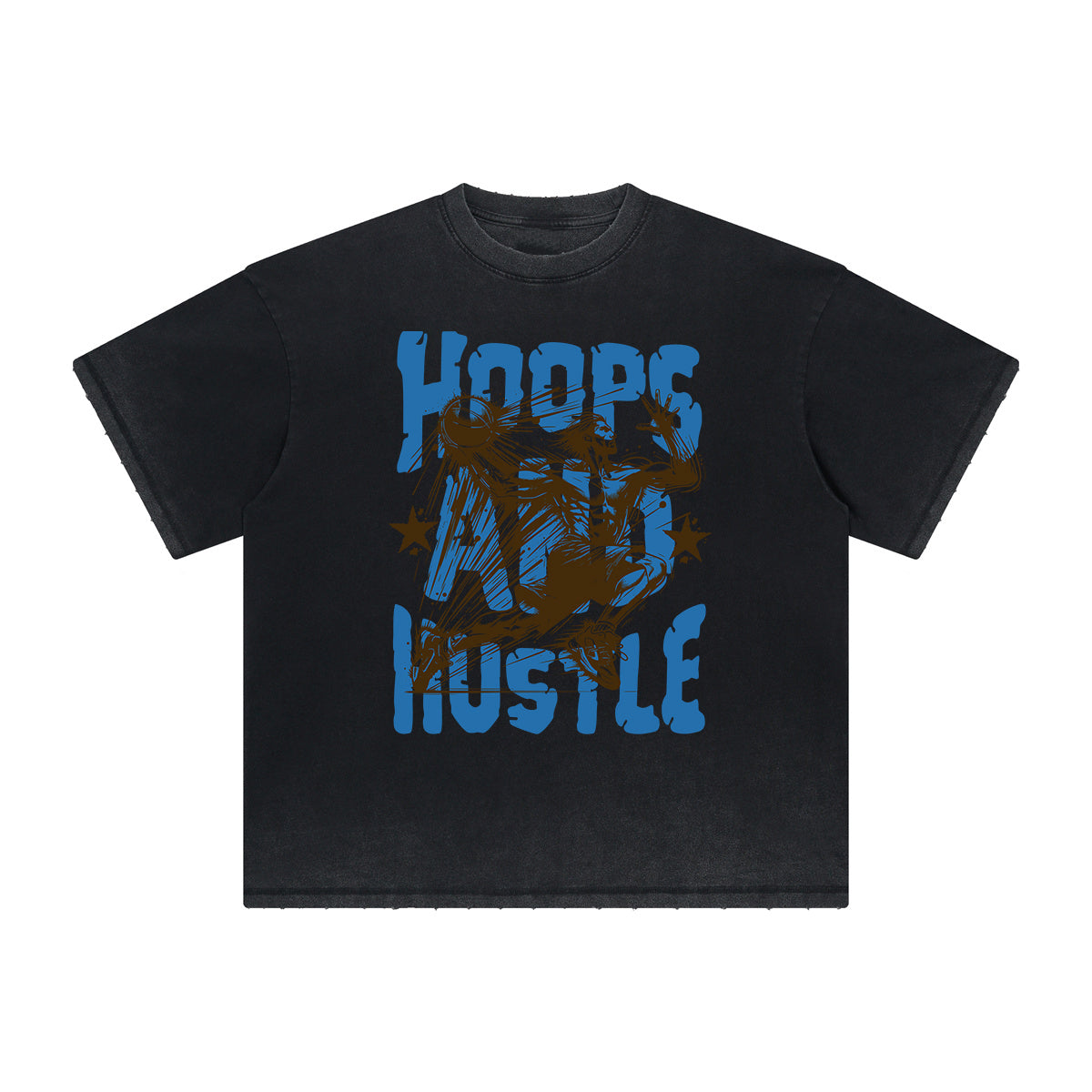 Camiseta gráfica gruesa con estilo grafiti descolorido