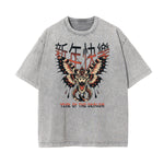 Stone Wash Asian Style Pattern T Shirt