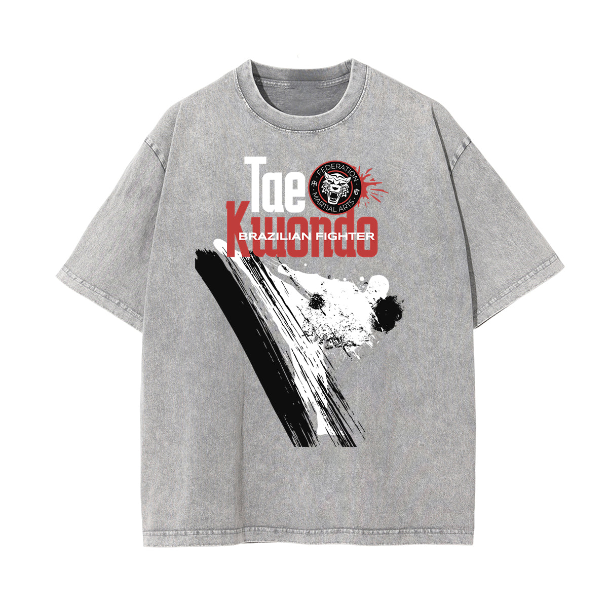 Stone Wash Asian Style Pattern T Shirt