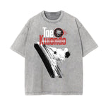 Stone Wash Asian Style Pattern T Shirt