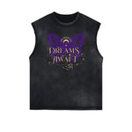 Camiseta sin mangas con estampado asiático desgastado