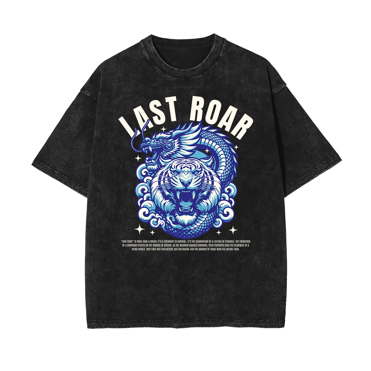 Washed Asian Style Graphic Cotton Tee