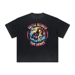 Vintage Frayed Asian Style Pattern Tee