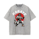 Stone Wash Asian Style Pattern T Shirt