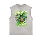 Camiseta sin mangas con estampado de calavera desgastada