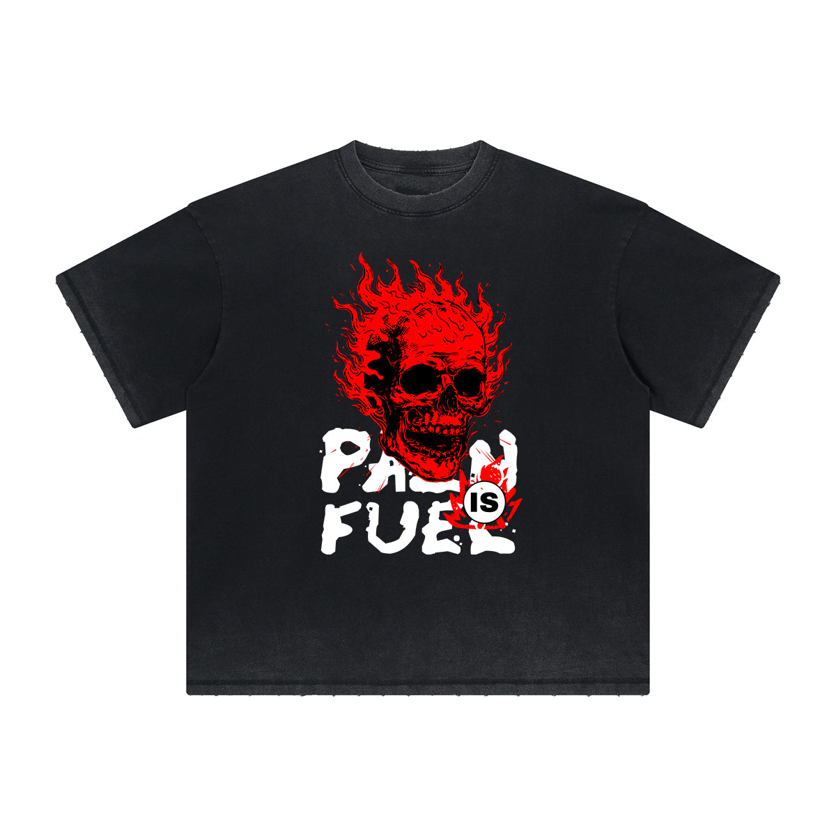 Thick Faded Skull Graphic T Shirt