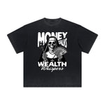 Thick Faded Skull Graphic T Shirt