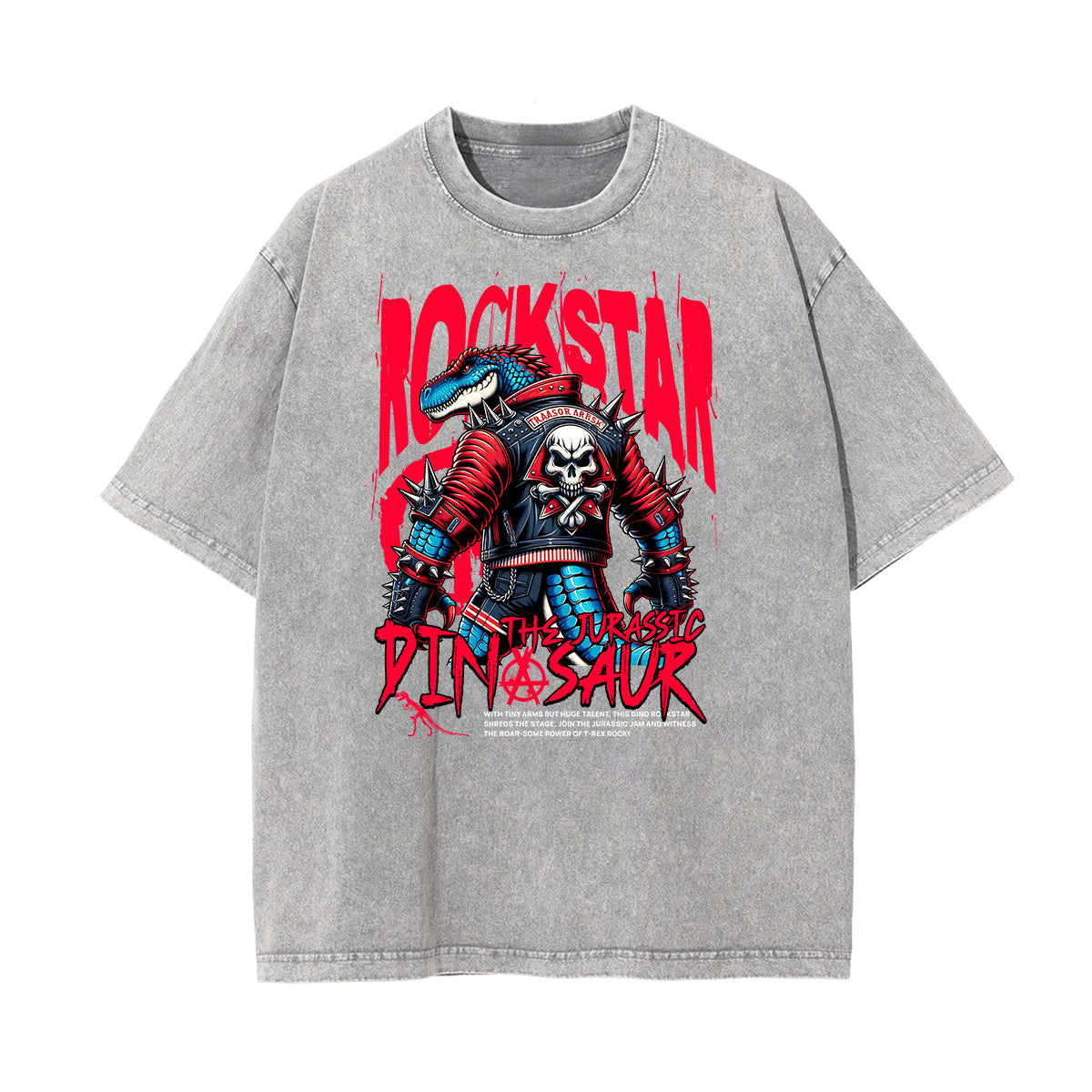 Camiseta con estampado de calavera lavada a la piedra
