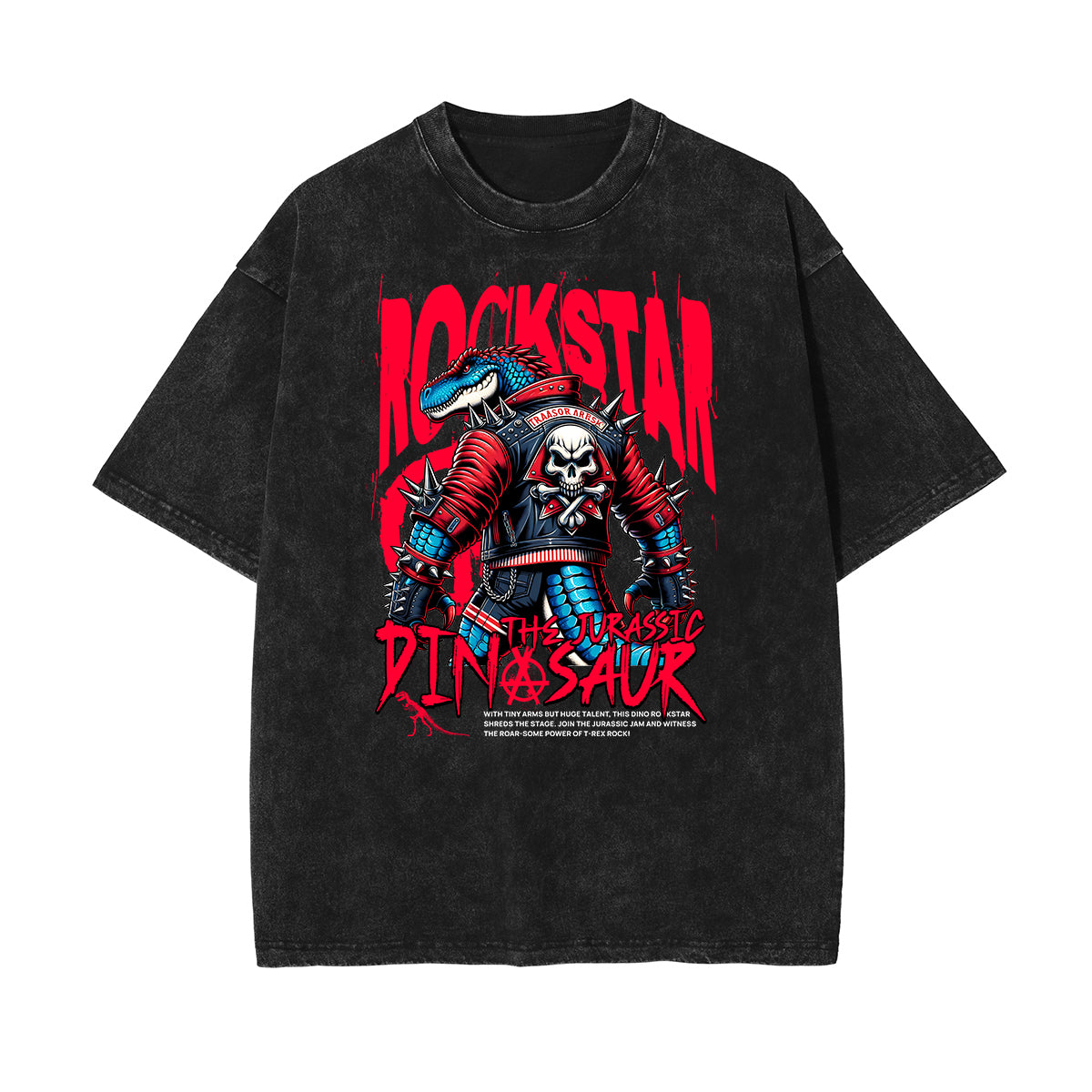 Camiseta de algodón con estampado de calavera lavada