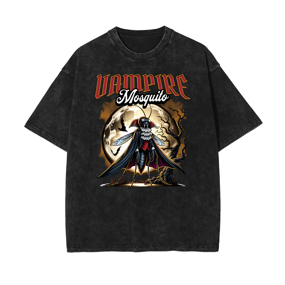 Camiseta de algodón con estampado de calavera lavada