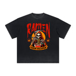 Thick Faded Skull Graphic T Shirt