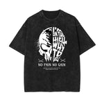 Camiseta de algodón con estampado gráfico de tinta lavada y salpicada