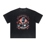 Thick Faded Rock Style Graphic T Shirt