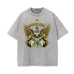 Camiseta de algodón con estampado gráfico estilo rock lavado