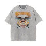 Camiseta de algodón con estampado gráfico estilo rock lavado