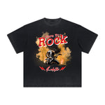 Thick Faded Rock Style Graphic T Shirt