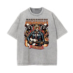 Camiseta de algodón con estampado gráfico estilo rock lavado