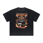 Thick Faded Rock Style Graphic T Shirt