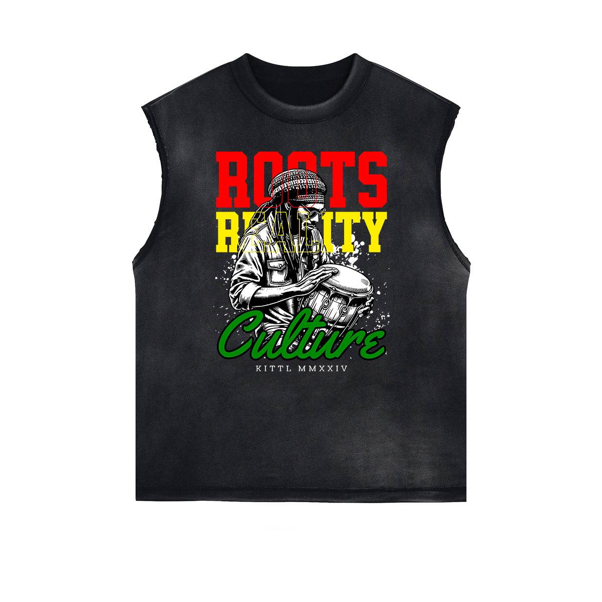 Camiseta africana tótem sin mangas desgastada