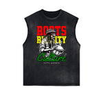 Camiseta africana tótem sin mangas desgastada