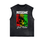 Camiseta africana tótem sin mangas desgastada