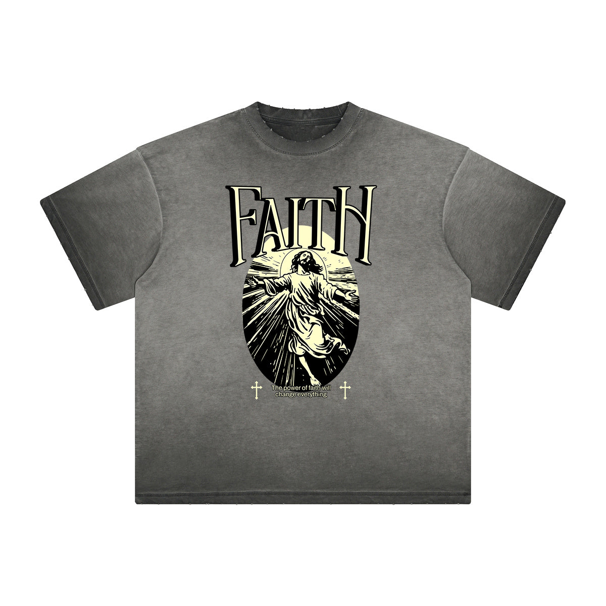 Thick Faded Gods & Faith Graphic Tee