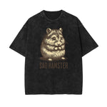 Camiseta con estampado de dibujos animados divertidos con lavado a la piedra