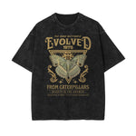 Camiseta de algodón lavada con gráfico de mariposa