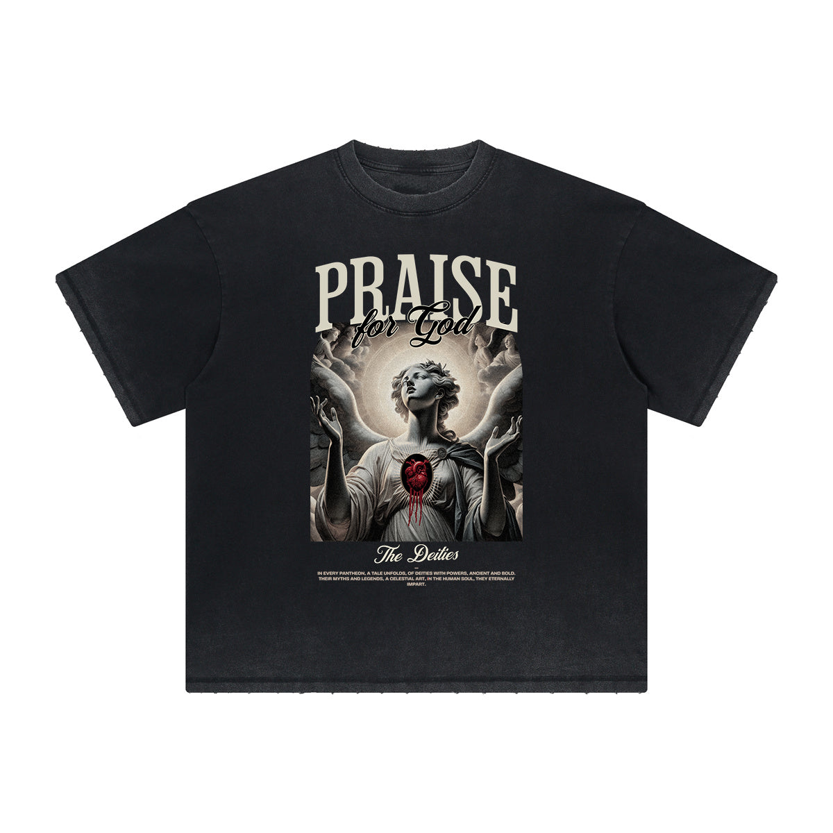 Thick Faded Fallen Angel Graphic T Shirt