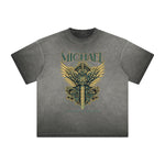 Vintage Frayed Fallen Angel Pattern Tee