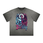 Vintage Frayed Fallen Angel Pattern Tee